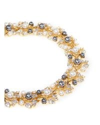 Kenneth Jay Lane | Multicolor Faux Pearl Crystal Vine Necklace | Lyst