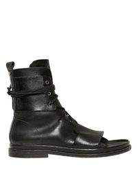 Tom Rebl | Black Leather Open Toe Boots for Men | Lyst