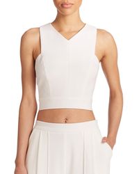 ABS By Allen Schwartz | White Cross-back Crop Top | Lyst