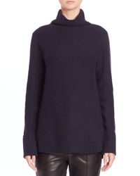 Vince | Blue Directional Wool & Cashmere Ribbed Sweater | Lyst