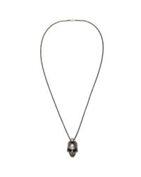 Alexander McQueen | Black Textured Skull Pendant | Lyst