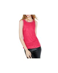 Maje | Red Tahiti Embellished Linen Tank | Lyst