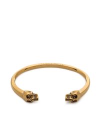 Alexander McQueen | Metallic Twin Skull Bracelet | Lyst