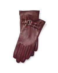 Ralph Lauren | Purple Belted Leather Gloves | Lyst