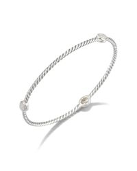 David Yurman | White Confetti Three-Station Bangle With Diamonds | Lyst