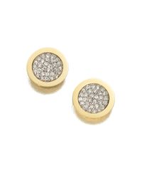 Michael Kors | Metallic Brilliance Statement Pavé Slice Stud Earrings/Goldtone | Lyst