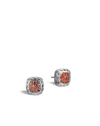 John Hardy | Classic Chain Stud Earring With Red Sapphire | Lyst