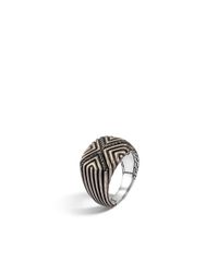 John Hardy | Blue Bedeg Triangle Line Pattern Square 17x18mm Ring for Men | Lyst