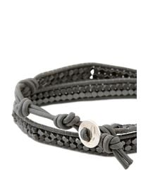 Colana | Gray Leather Wrap Bracelet W/ Silver Hematite | Lyst