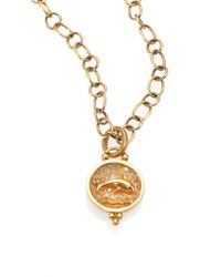 Temple St. Clair | Metallic Tree Of Life Diamond & 18k Yellow Gold Dolphin Pendant | Lyst