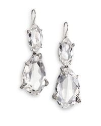 Alexis Bittar Fine | Metallic Silver Ice Marquis Clear Quartz, Grey Diamond & Sterling Silver Drop Earrings | Lyst