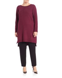 Eileen Fisher | Red Ballet Neck Merino Wool Layering Dress | Lyst