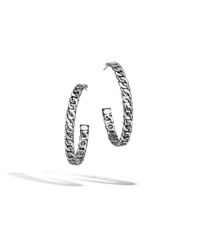 John Hardy | Metallic Classic Chain Medium Hoop Earrings | Lyst