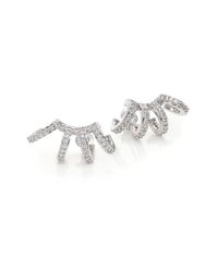 Adriana Orsini | Metallic Twiggy Pavé Sterling Silver Cage Stud Earring | Lyst