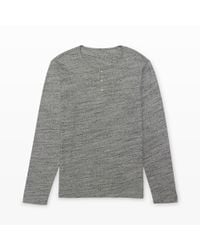 Club Monaco | Gray Long-sleeve Space-dye Henley for Men | Lyst