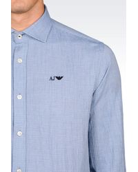 Armani Jeans | Blue Long Sleeve Shirt for Men | Lyst