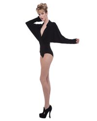 Norma Kamali | Black Batwing Bodysuit | Lyst