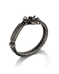 John Hardy | Black Id Bracelet With Dragon Head for Men | Lyst