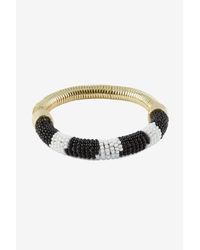 French Connection | Metallic Bracelet-seed Bead Stretch | Lyst