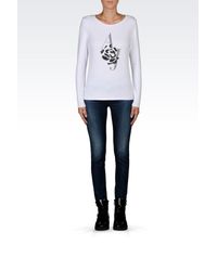 Armani Jeans | White Print T-shirt | Lyst