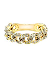Anne Sisteron - 14k Yellow Gold Diamond Thin Chain Link Ring - Lyst