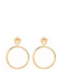 Eddie Borgo | Metallic Pentagon Stud Hoop Earrings | Lyst