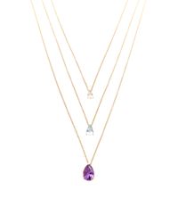 Mateo | Metallic Multi Gemstone Dew Droplets Layered Necklace | Lyst