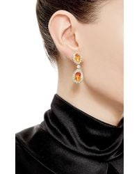 Nicholas Varney | Red One Of A Kind Fire Opal And Diamond Ear Pendants | Lyst