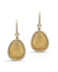 Anne Sisteron | 14kt Yellow Gold Diamond Fancy Shape Triple Bezel Earrings | Lyst