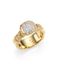 John Hardy | Metallic Classic Chain Diamond & 18k Yellow Gold Braided Ring | Lyst