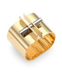 Chloé | Metallic Twotone Bar Lock Bracelet | Lyst