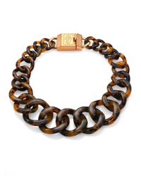 Tory Burch | Multicolor Monogram Resin Chain Necklace | Lyst