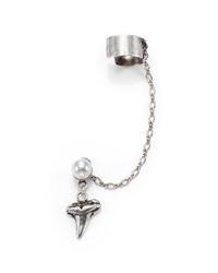 DANNIJO | Metallic Bitsy Faux Pearl & Shark Tooth Ear Cuff | Lyst