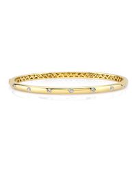 Anne Sisteron - 14kt Yellow Gold Glisten Half Diamond Bangle Bracelet - Lyst