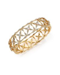 Adriana Orsini | Metallic Kaleidoscope Pavé Bangle Bracelet/goldtone | Lyst