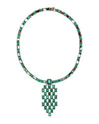 Wilfredo Rosado - Green Black Rhodium And Emerald Necklace - Lyst