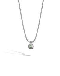 John Hardy | Green Classic Chain Small Square Pendant | Lyst