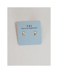 Tai | Metallic Simple Horn Stud | Lyst