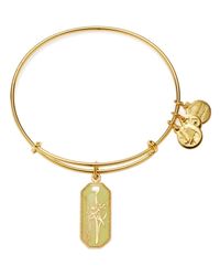 ALEX AND ANI | Gold Warrior's Will Gladiolus Expandable Wire Bangle | Lyst