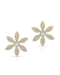 Anne Sisteron - 14kt Yellow Gold Diamond Edgy Daisy Stud Earrings - Lyst