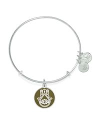 ALEX AND ANI | Silver Hand Of Fatima Color Infusion Expandable Wire Bangle | Lyst