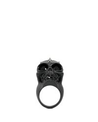 Alexander McQueen | Black Stud Matte Skull Head Ring for Men | Lyst