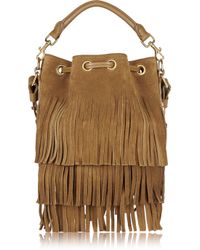 Saint Laurent | Brown Small Emmanuelle Suede Bucket Bag | Lyst