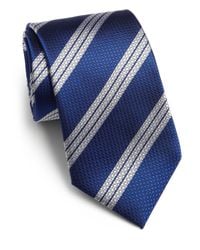 Saks Fifth Avenue | Blue Textured Striped Silk Tie for Men | Lyst