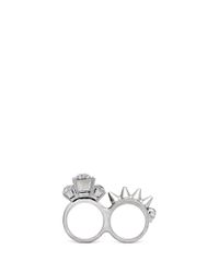 Alexander McQueen | Metallic Knuckle Stud Double Ring | Lyst