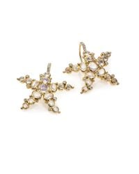 Temple St. Clair | Metallic Royal Blue Moonstone, Diamond & 18k Yellow Gold Sea Star Earrings | Lyst