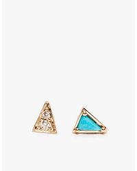 Mociun | Metallic Mismatch Triangle Earrings | Lyst