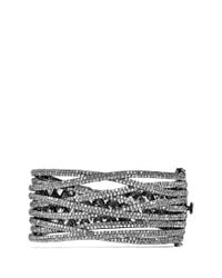 CZ by Kenneth Jay Lane | Metallic Cubic Zirconia Pavé Criscross Cuff | Lyst