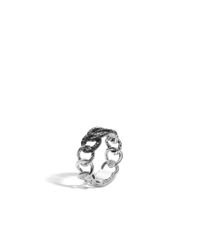 John Hardy | Black Classic Chain Round Link Band Ring | Lyst