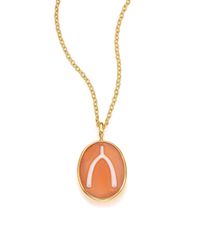 Ippolita | Metallic Shell, Clear Quartz & 18k Yellow Gold Wishbone Charm | Lyst